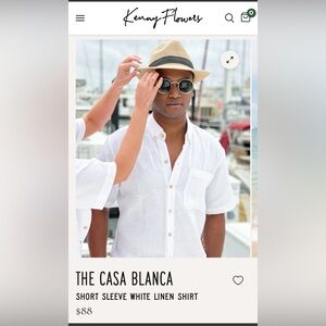 Kenny Flowers Casa Blanca White Linen Men’s shirt